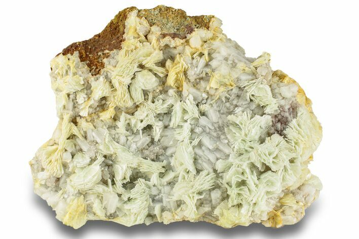 Green, Bladed Prehnite Crystals with Quartz - Morocco #255507